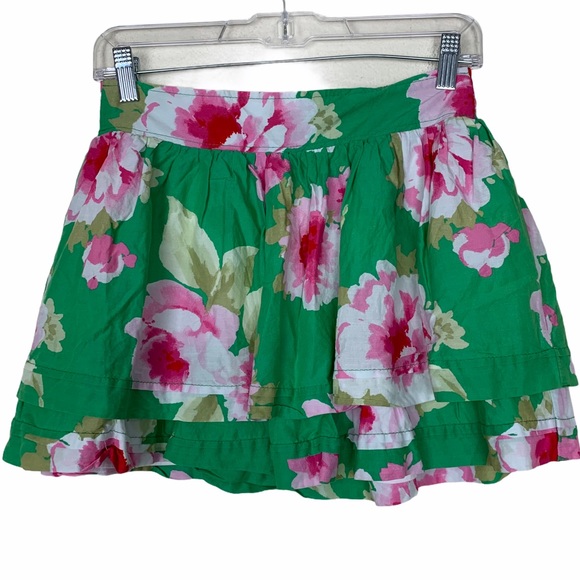 Abercrombie & Fitch Green Floral Layered MiniSkirt - Picture 1 of 8